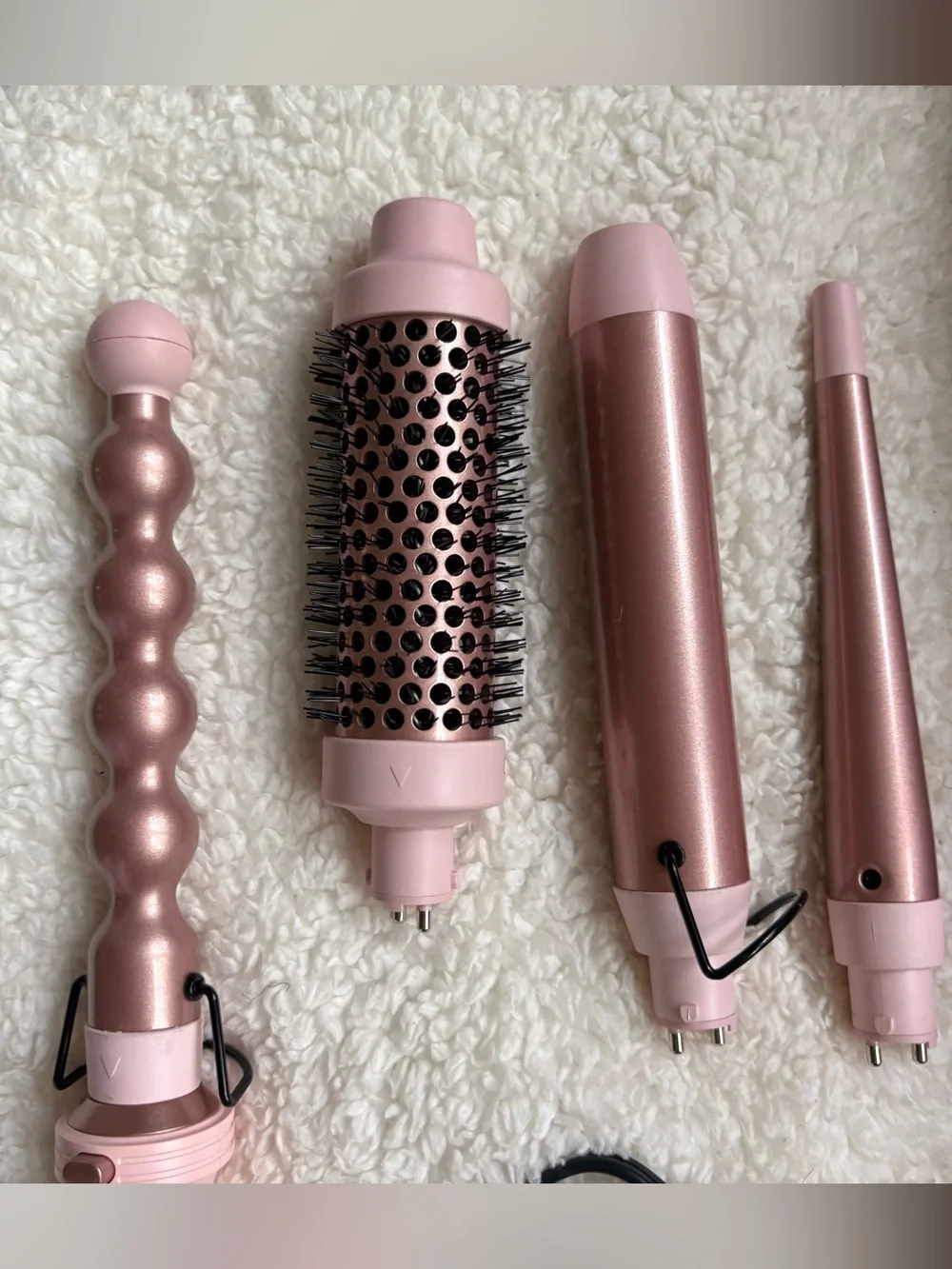 Multi-Head Rose Gold Women’s Hot Air Styler Set - Interchangeable Barrels (4pc)